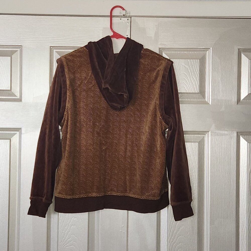 Vintage Chevron Hooded Zip Up Sweater - Picture 3 of 6